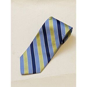 Brooks Brothers 346 Mens Tie Necktie Blue Stripe 100% Silk Repp Tie Classic